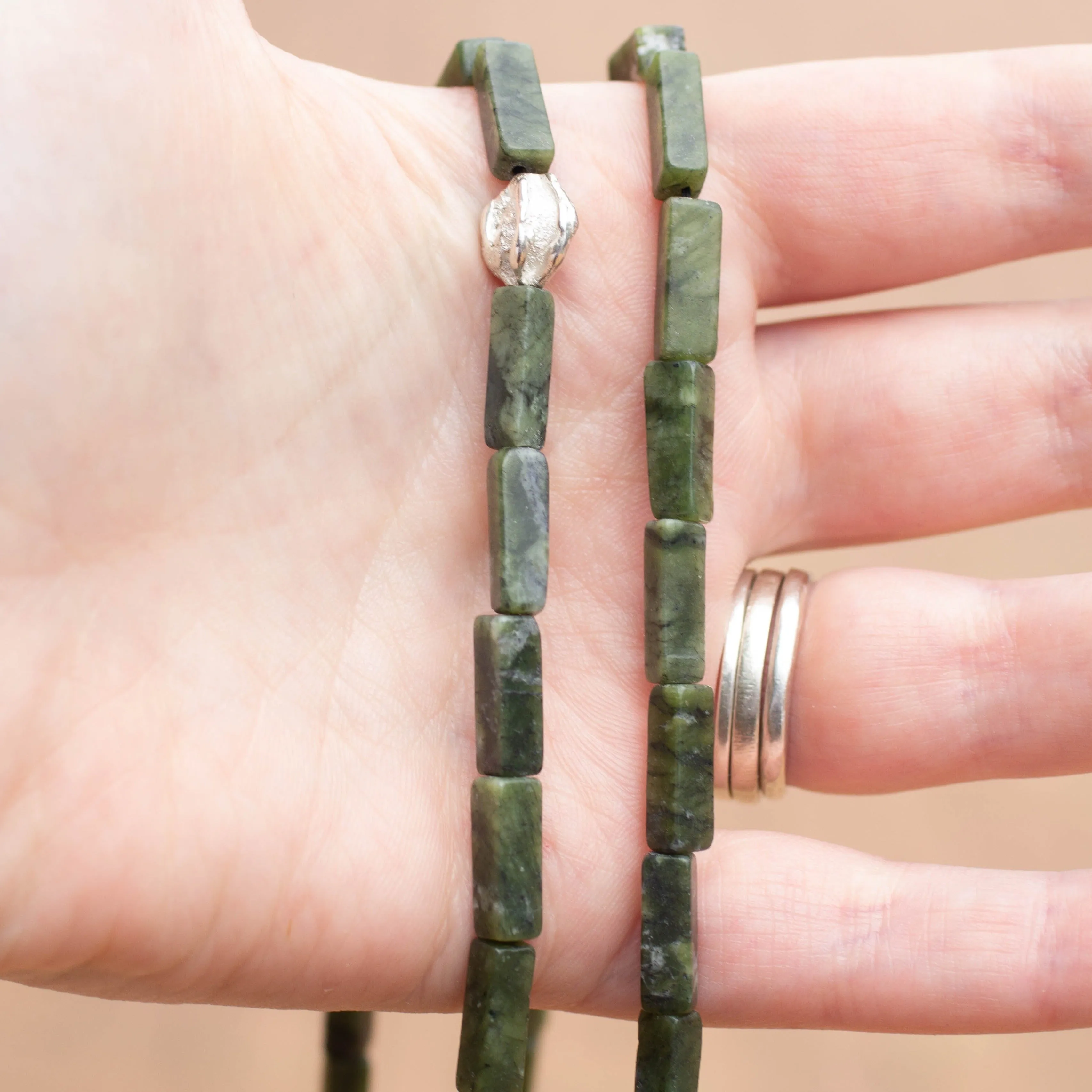 Neptune Necklace - Mid-Green Serpentine sold by Sophie Divett Jewelry