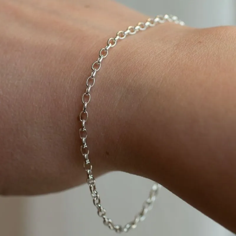 Small Oval Belcher Bracelet Chain - Sterling Silver sold by Sophie Divett Jewelry