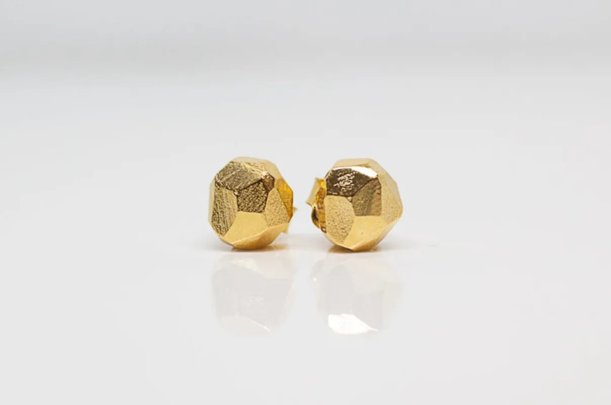 Boulder Studs - Gold Plated sold by Sophie Divett Jewelry