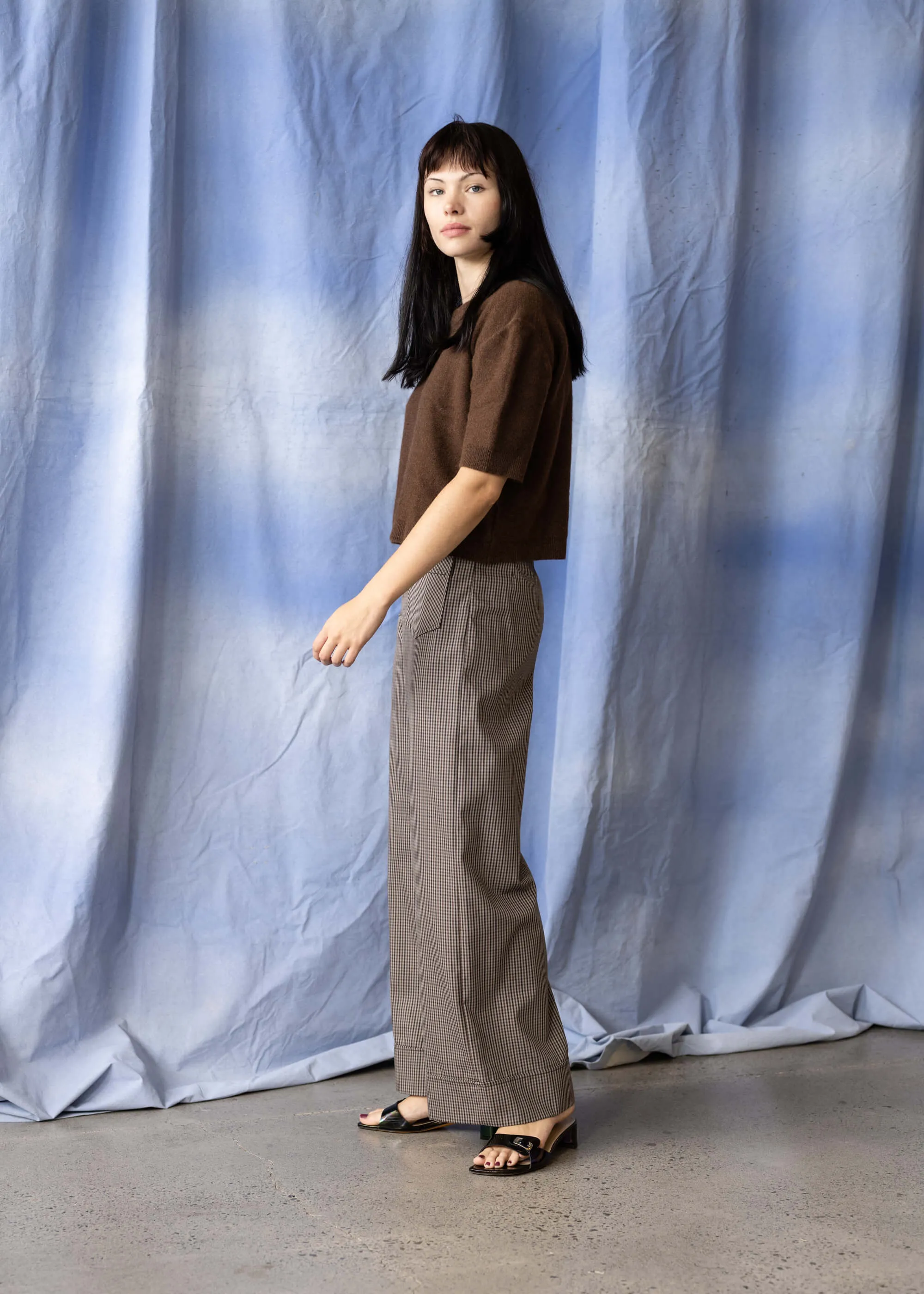 Saudade Trouser (Cocoa Check) sold by Penny Sage product image thumbnail 2