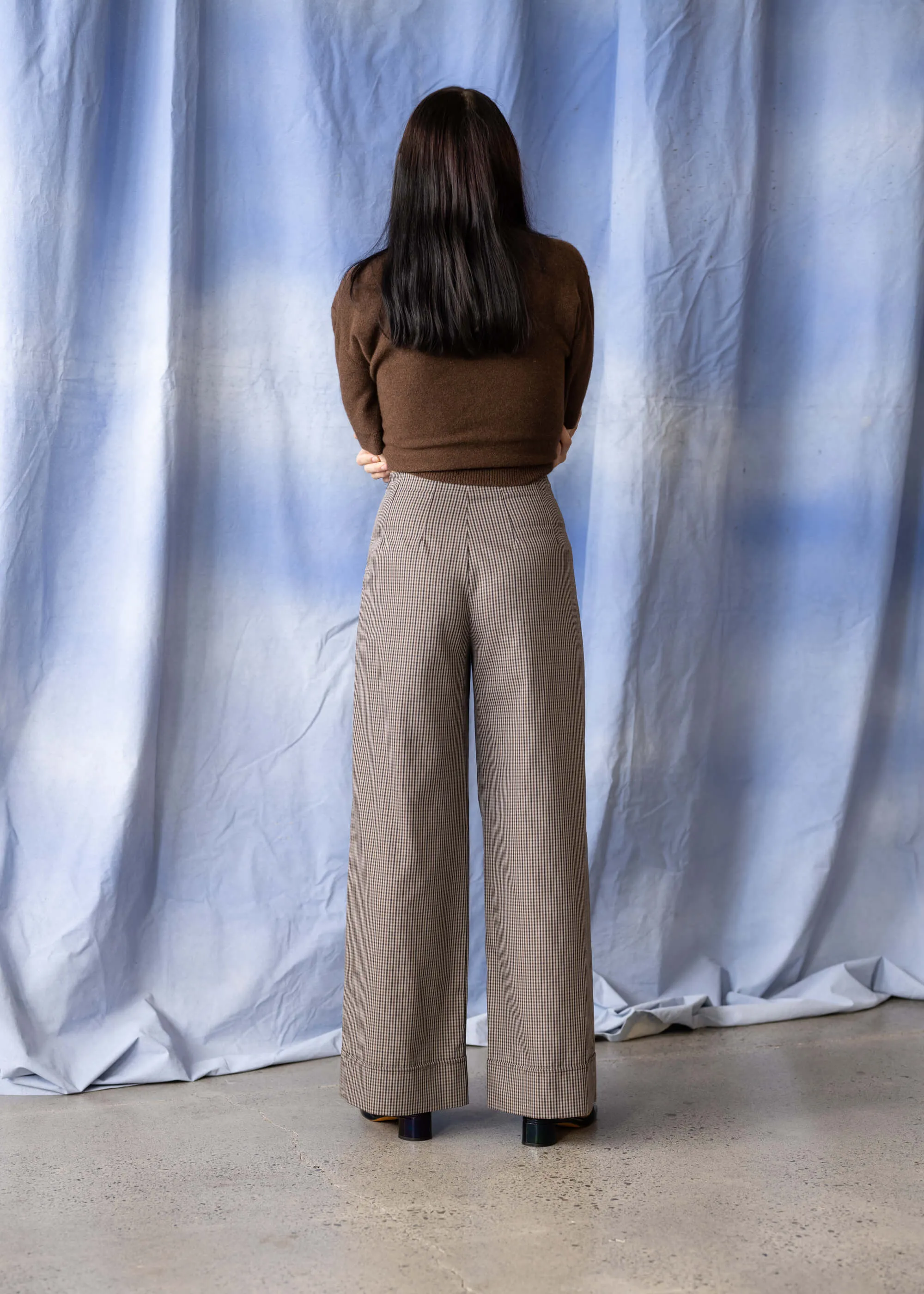 Saudade Trouser (Cocoa Check) sold by Penny Sage product image thumbnail 3