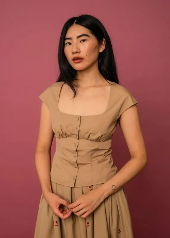 Gwen Top (Praline) sold by Penny Sage