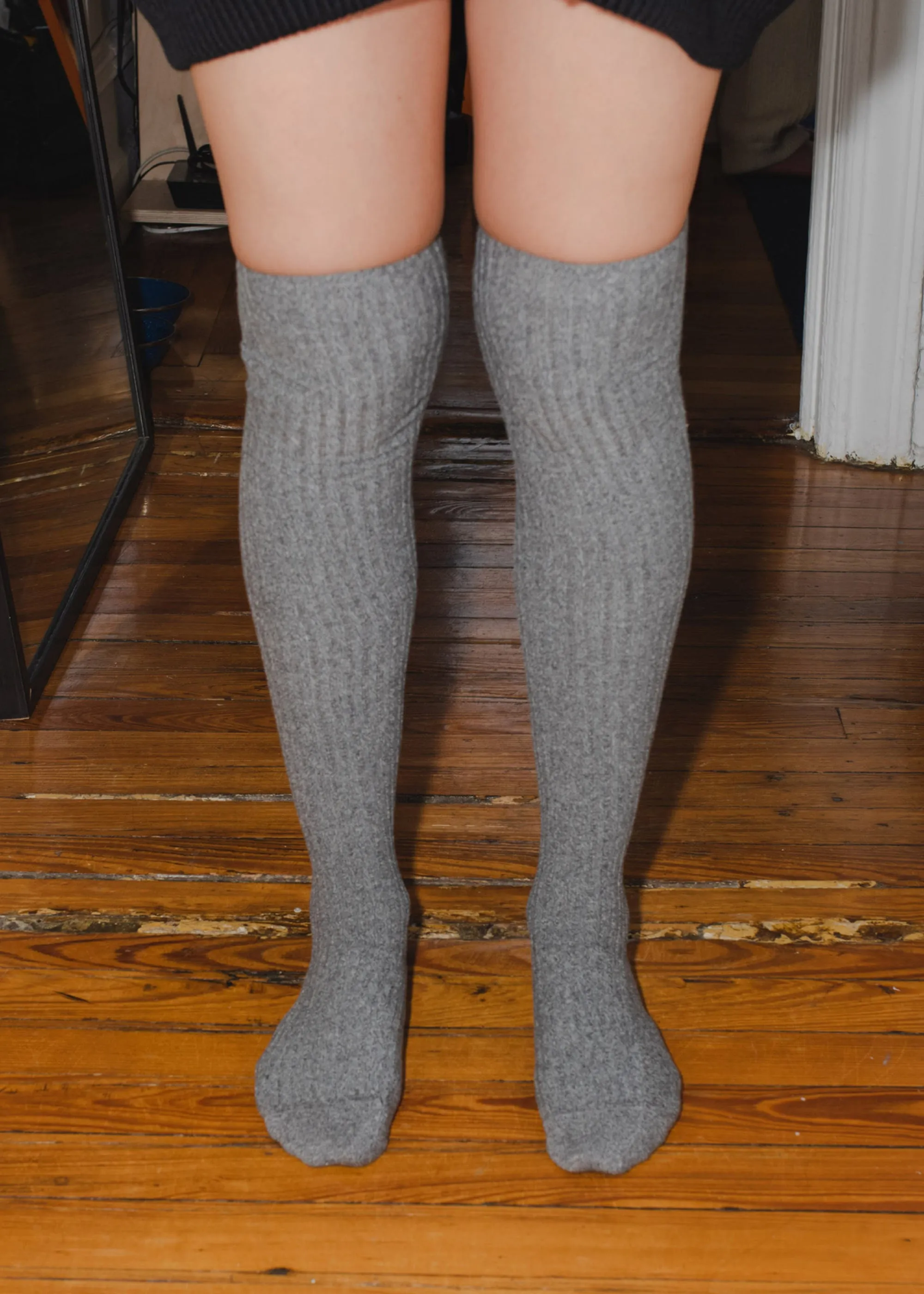 Baserange Overknee Socks (Grey Melange) sold by Penny Sage