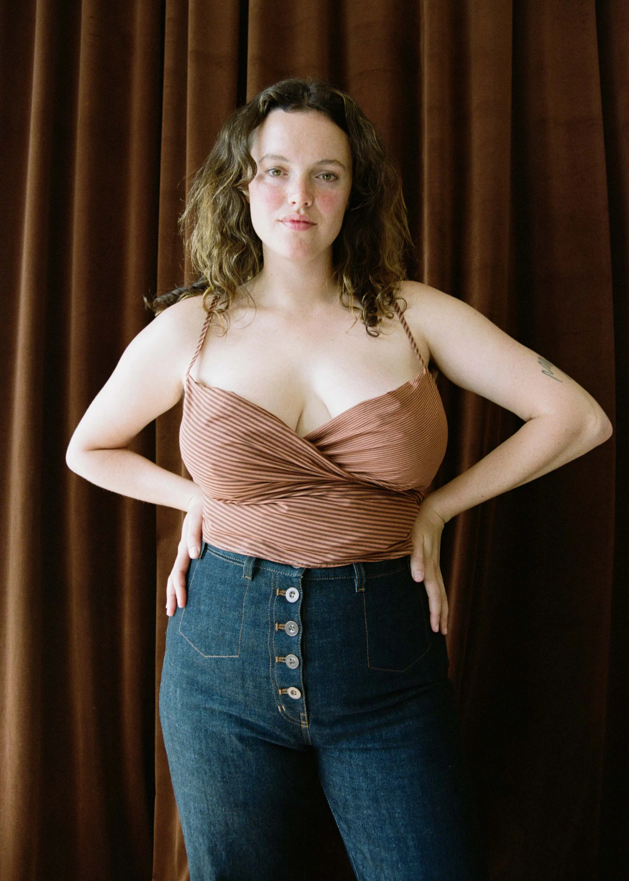 Dalton Wrap Top (Ginger Stripe) sold by Penny Sage