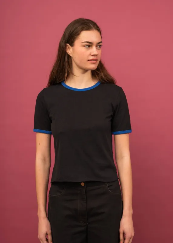 Gracie Tee (Black & Cobalt) sold by Penny Sage