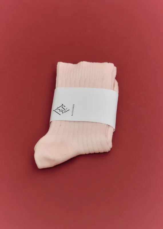 Baserange Rib Overankle Socks (Pink Fa) sold by Penny Sage