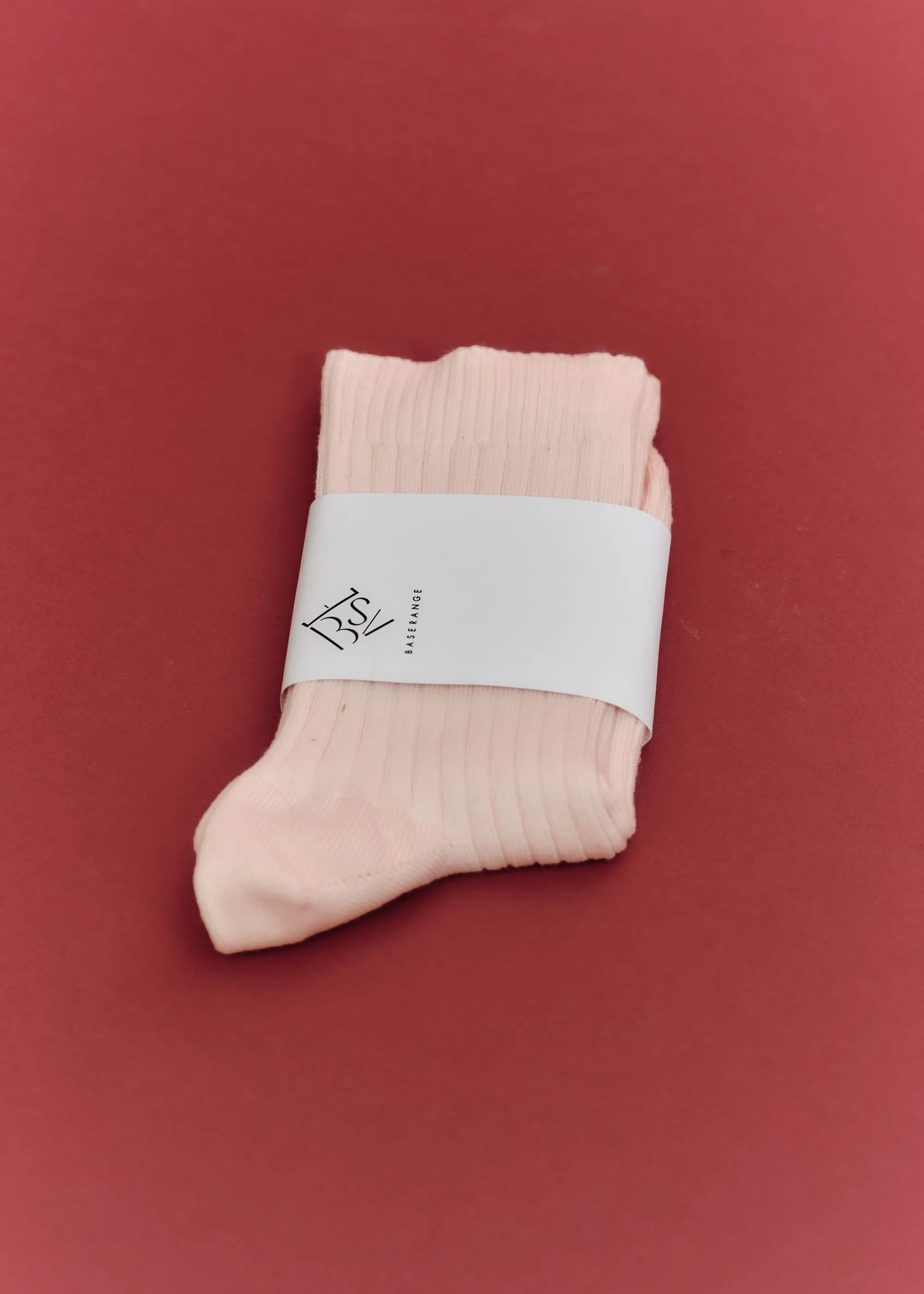 Baserange Rib Overankle Socks (Pink Fa) sold by Penny Sage