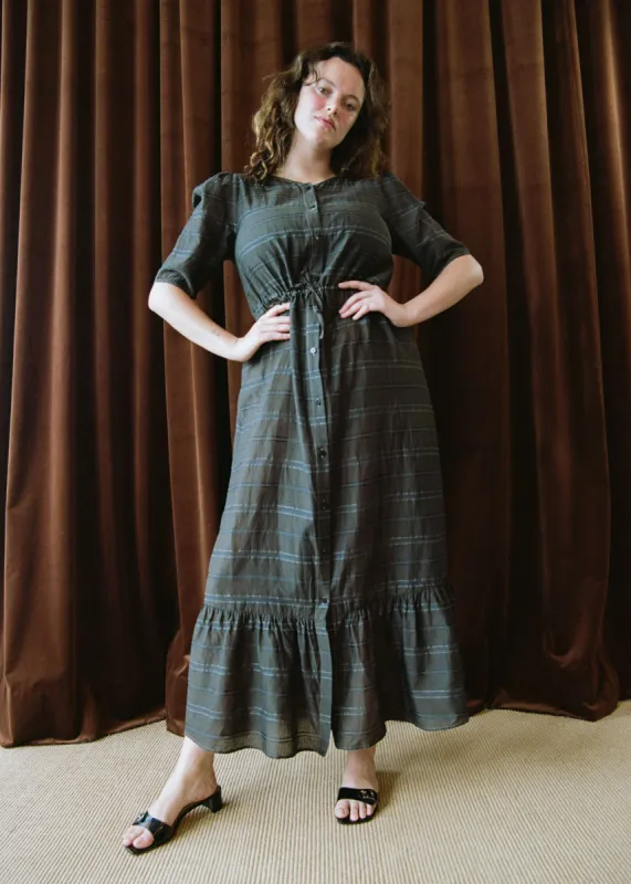 Sylvia Dress (Liquorice Stripe) sold by Penny Sage
