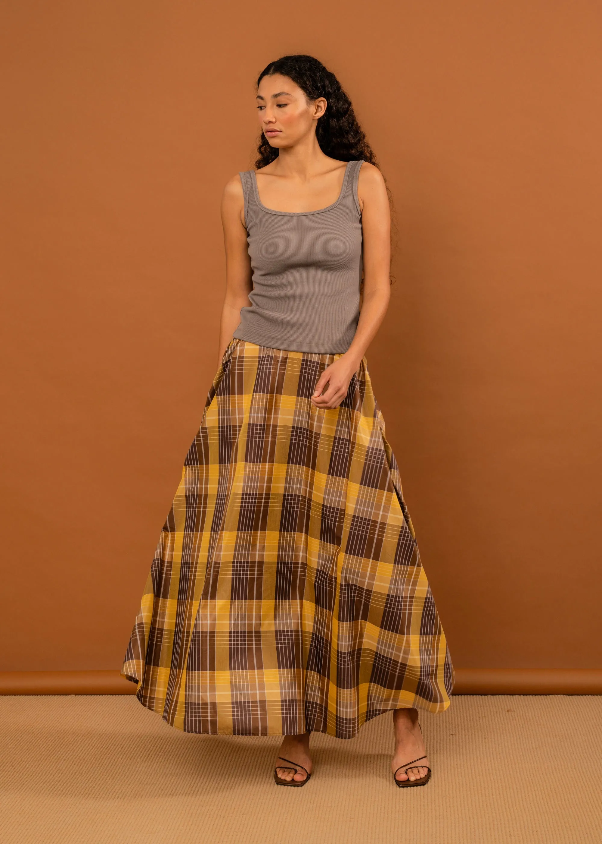 Suni Skirt (Honey Tartan) sold by Penny Sage