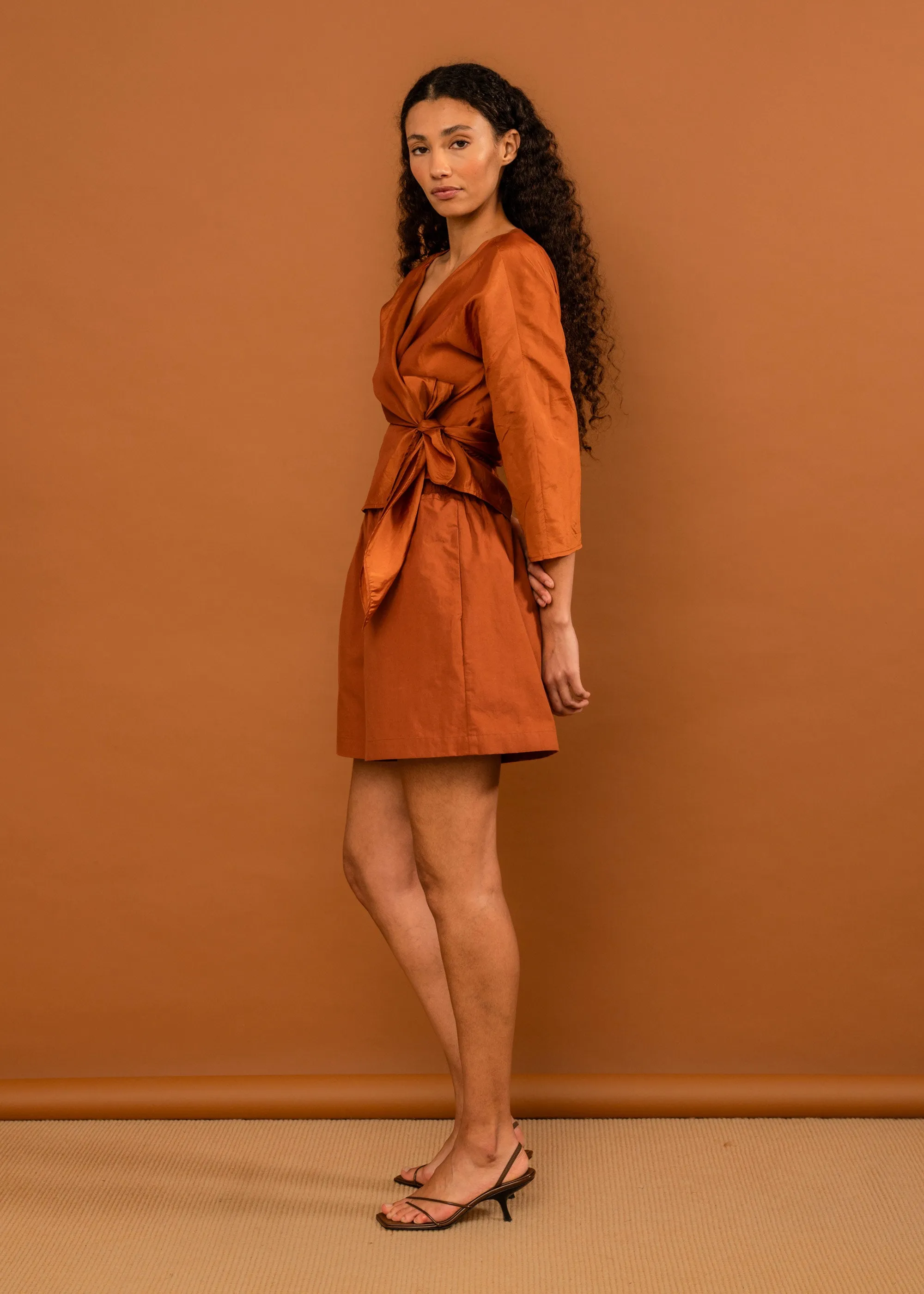 Rosa Wrap Top (Cinnamon) sold by Penny Sage product image thumbnail 3