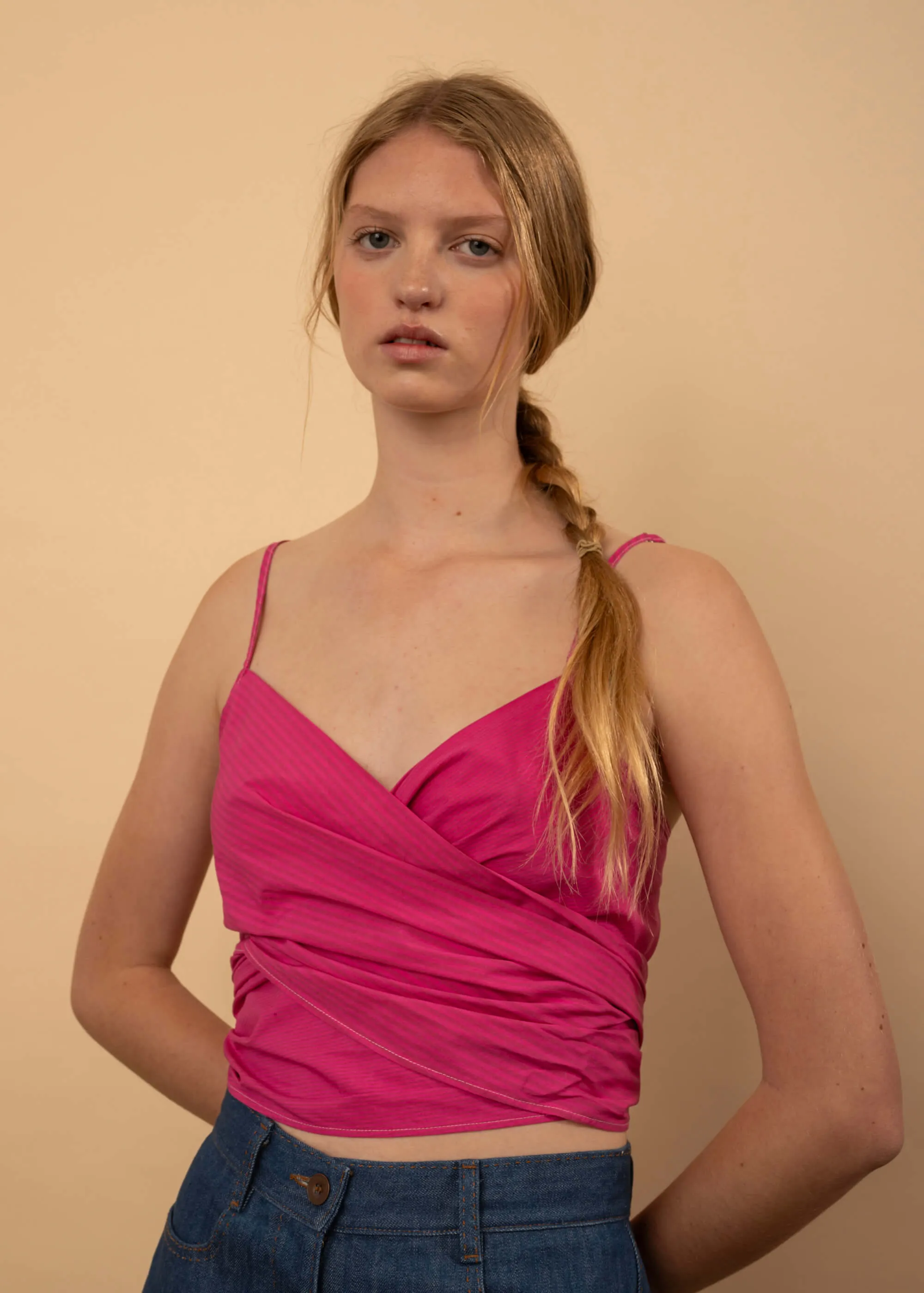 Dalton Wrap Top (Dragonfruit) sold by Penny Sage