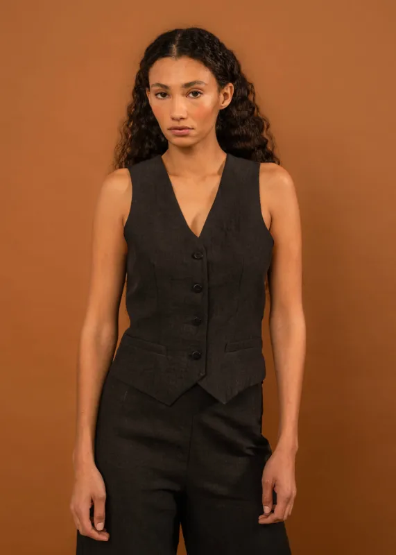Marnie Waistcoat (Black) sold by Penny Sage