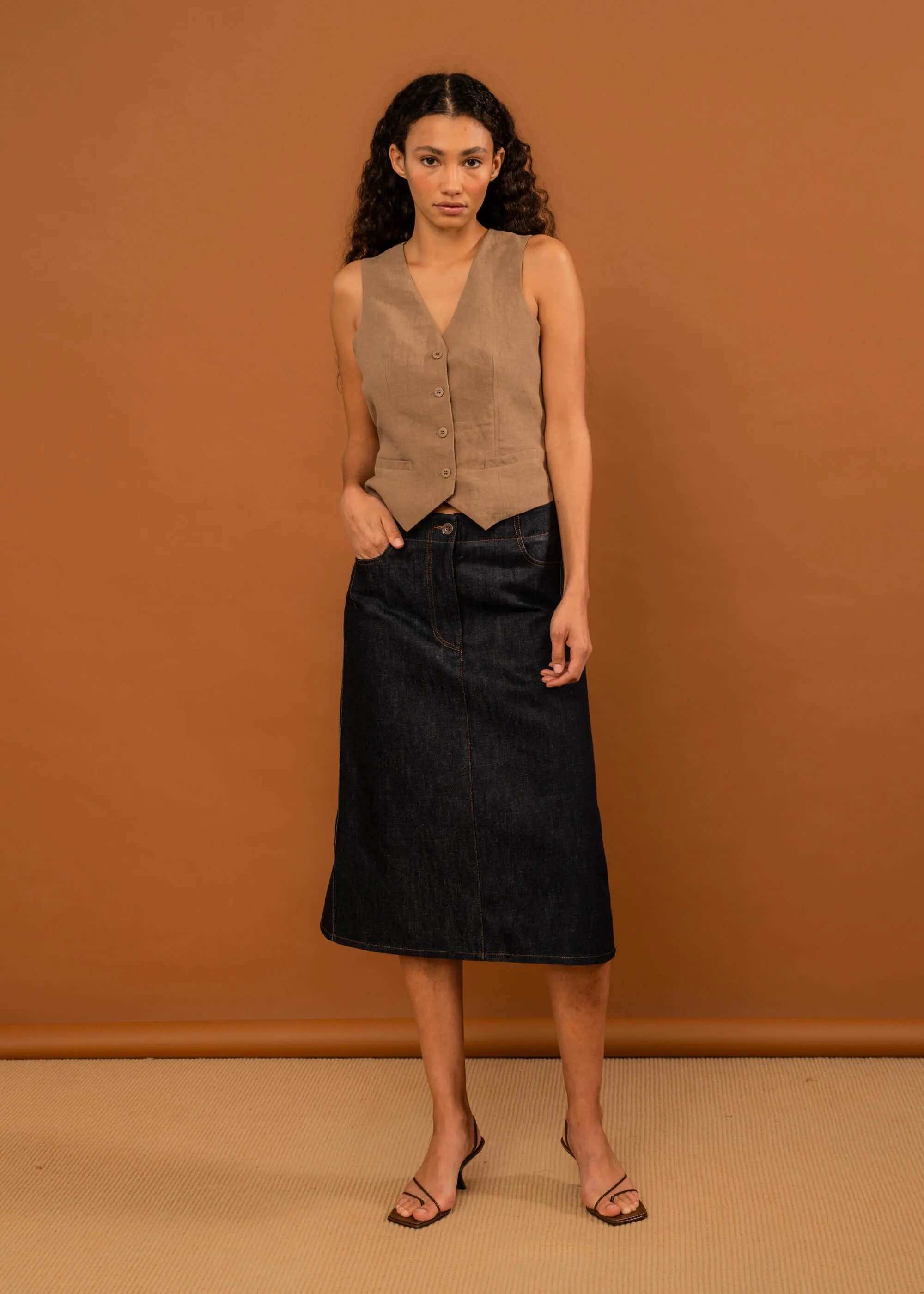 Marnie Waistcoat (Biscuit) sold by Penny Sage product image thumbnail 2