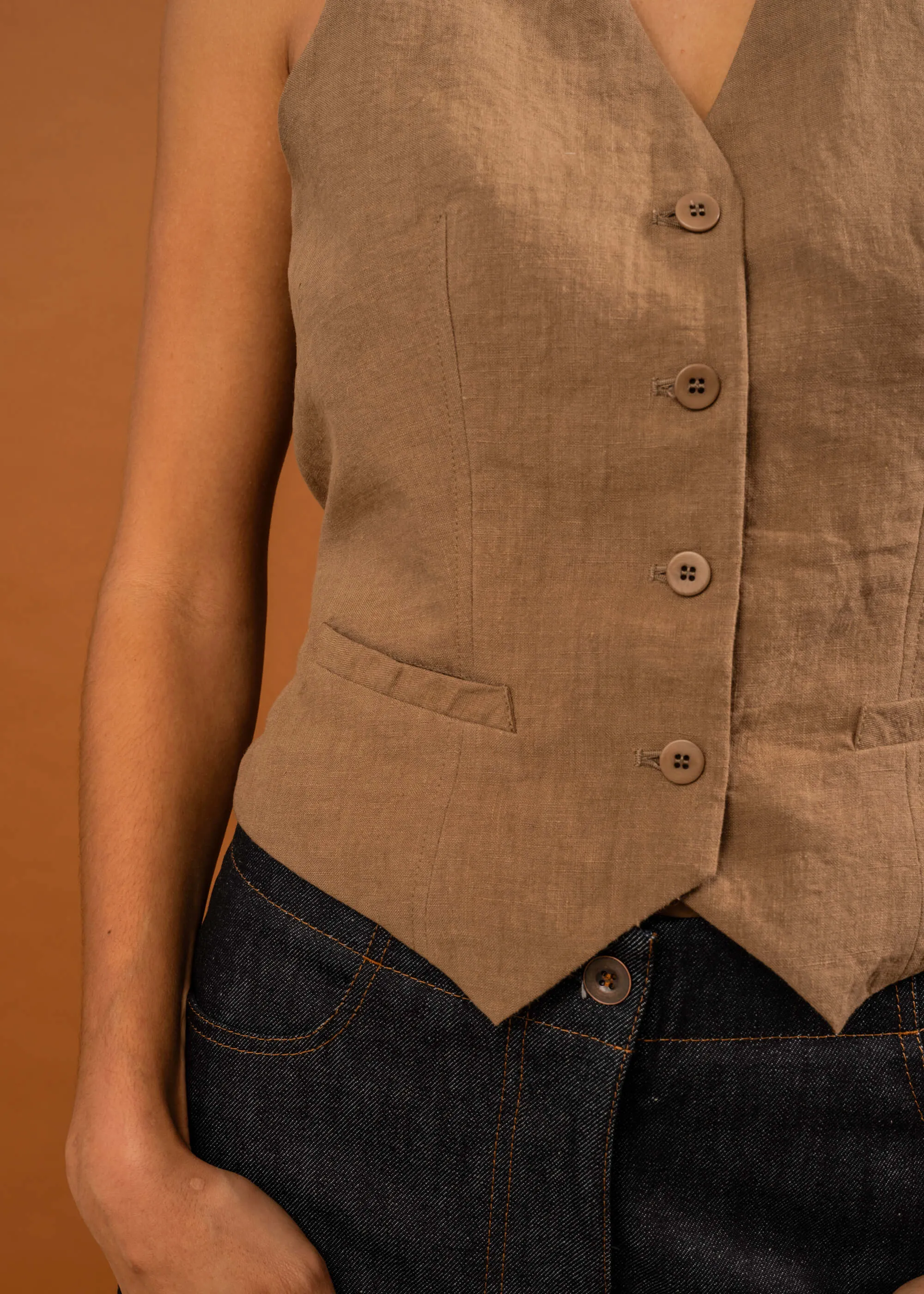 Marnie Waistcoat (Biscuit) sold by Penny Sage product image thumbnail 5