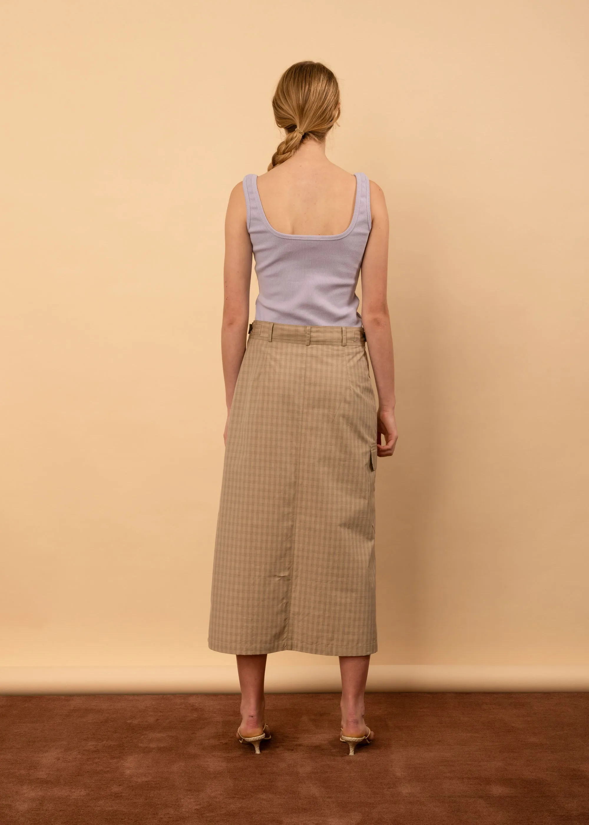 Leila Skirt (Pumice Check) sold by Penny Sage product image thumbnail 4