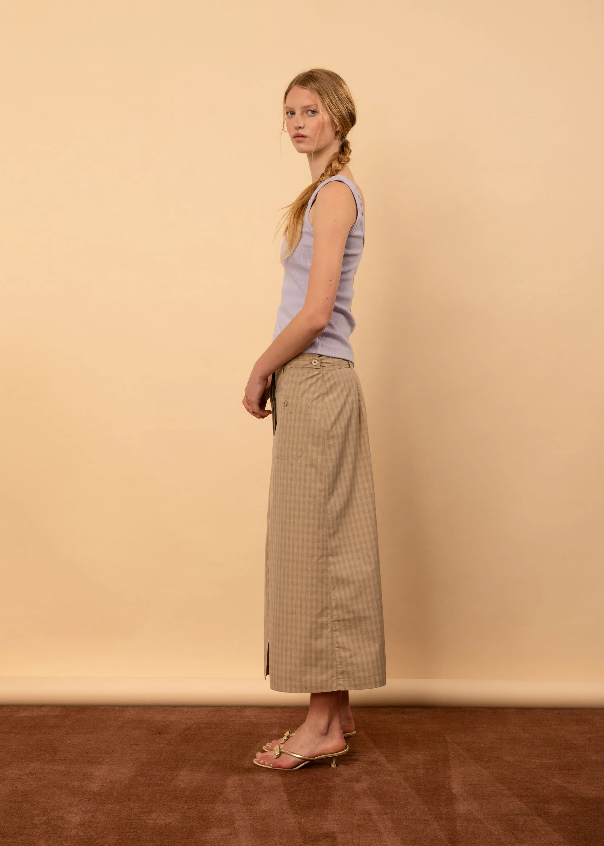 Leila Skirt (Pumice Check) sold by Penny Sage product image thumbnail 3