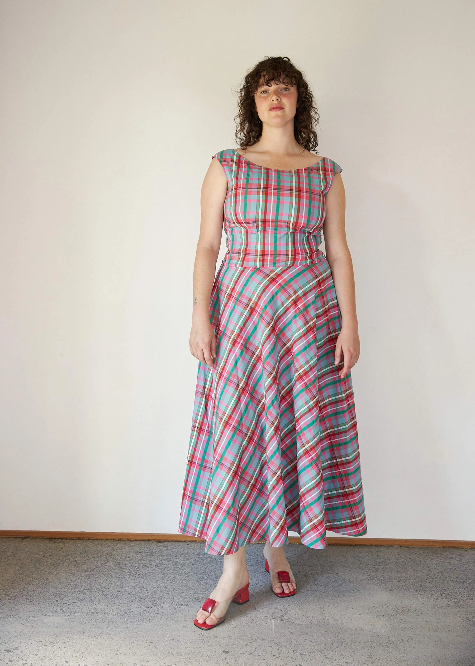 Cleo Dress (Gelato Tartan) sold by Penny Sage