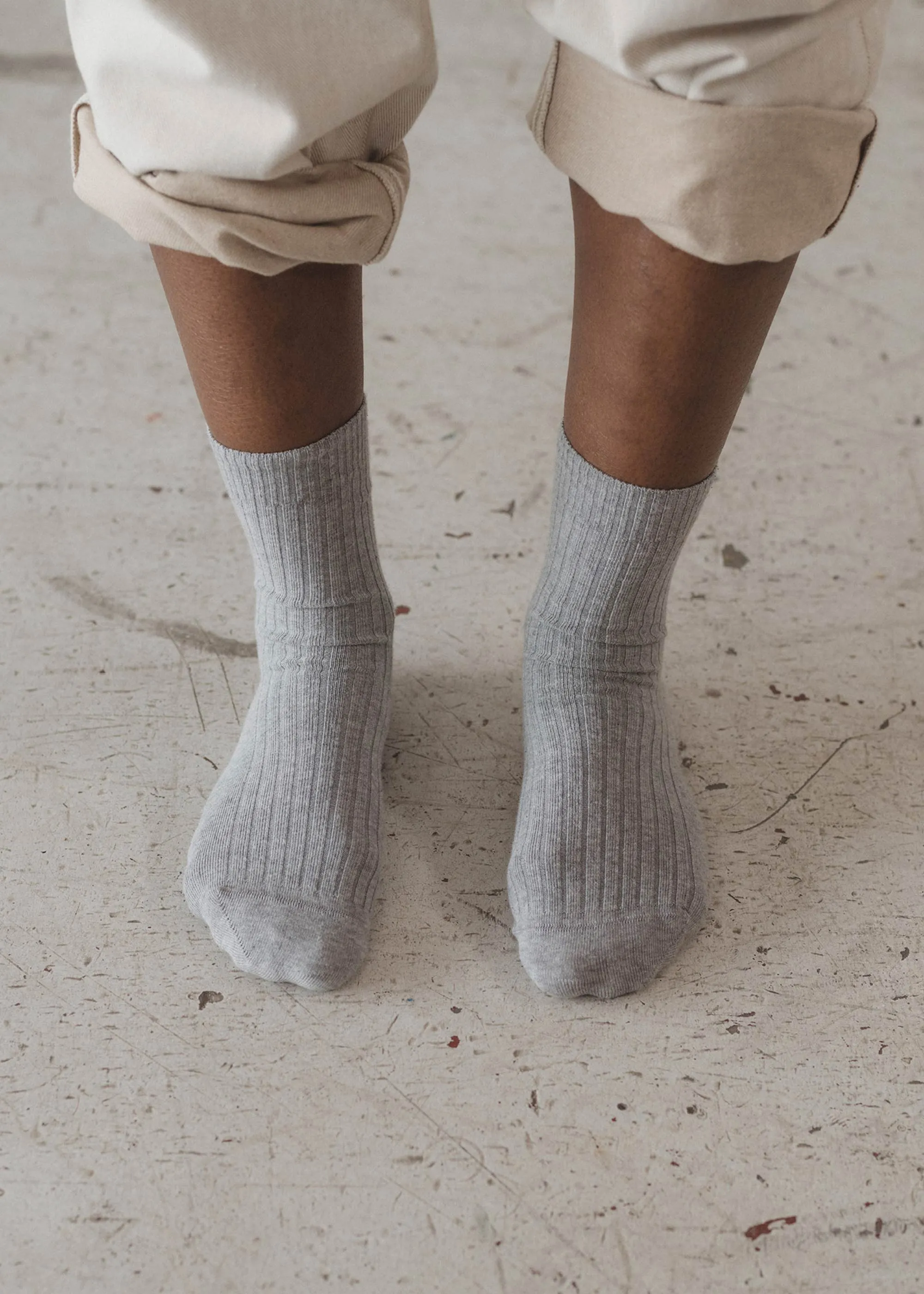 Baserange Overankle Socks (Grey Melange) sold by Penny Sage