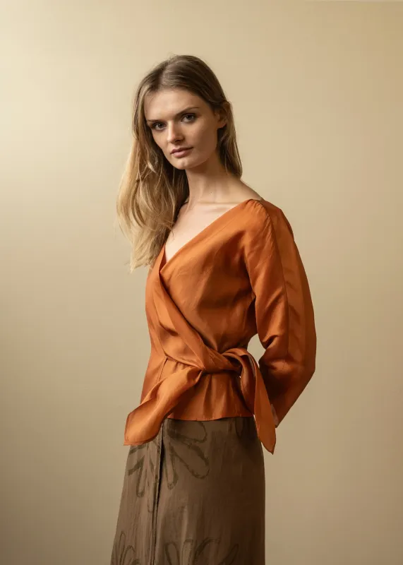 Rosa Wrap Top Cinnamon (Second) sold by Penny Sage
