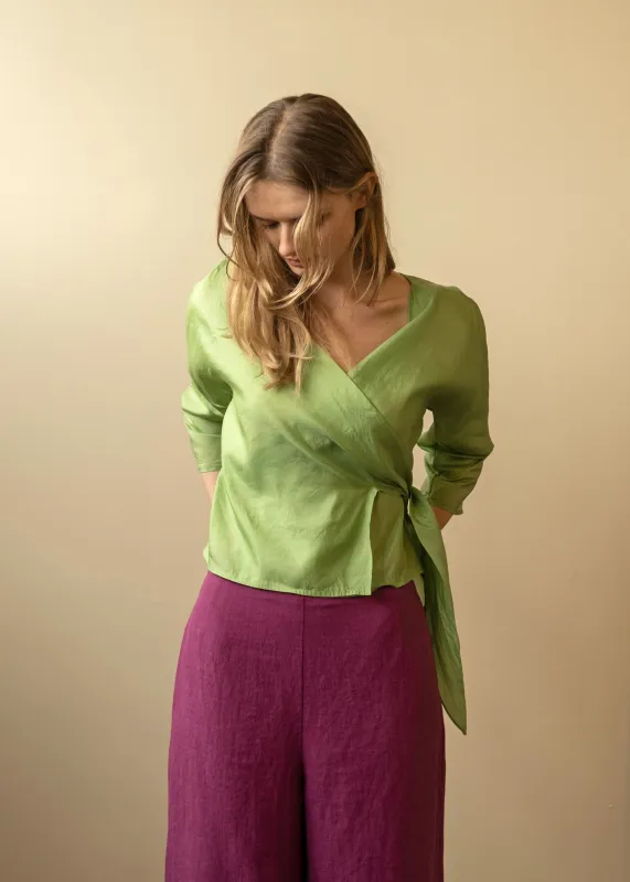 Rosa Wrap Top Pistachio (Second) sold by Penny Sage