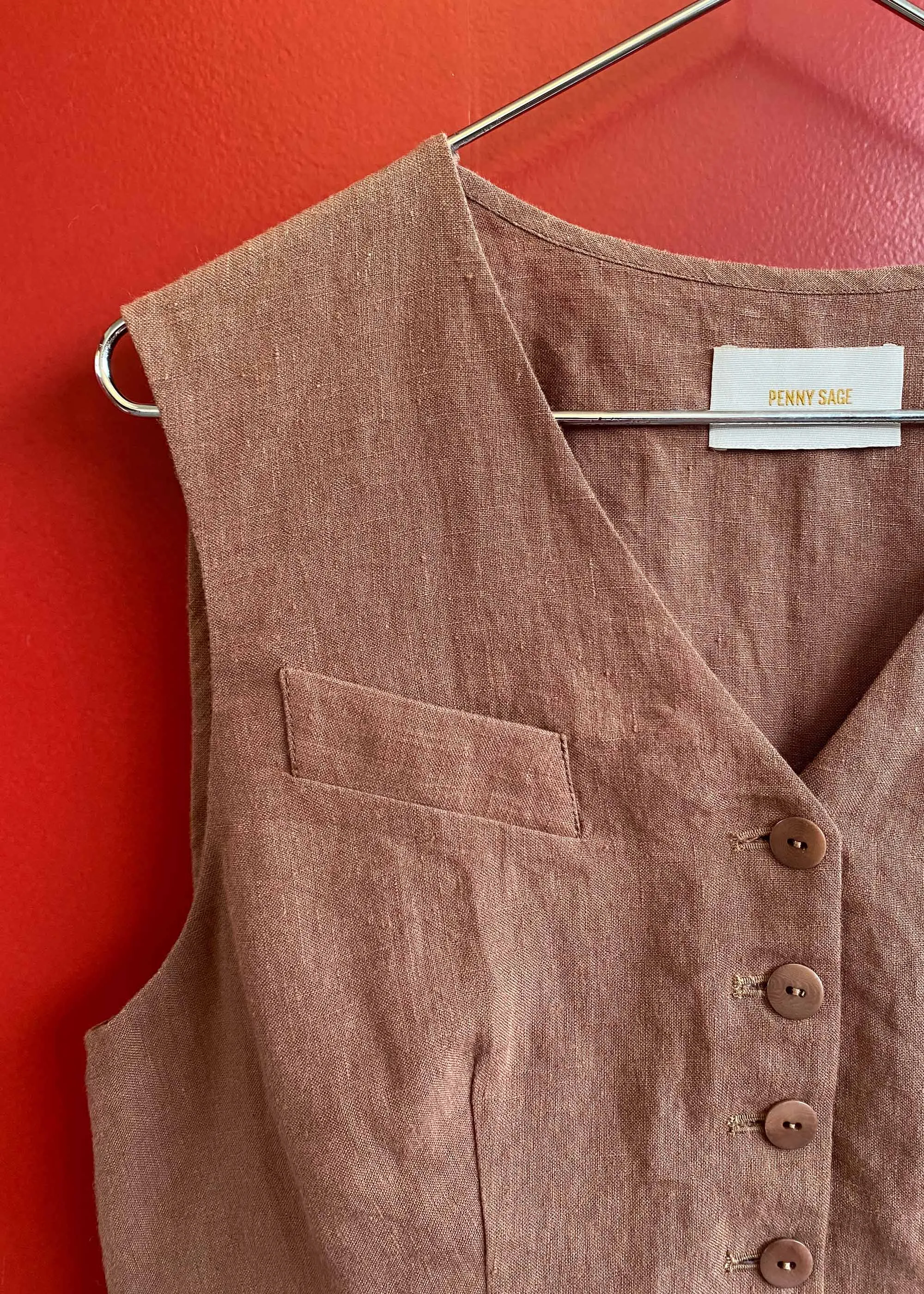 Etta Waistcoat Carob (Sample) sold by Penny Sage product image thumbnail 3