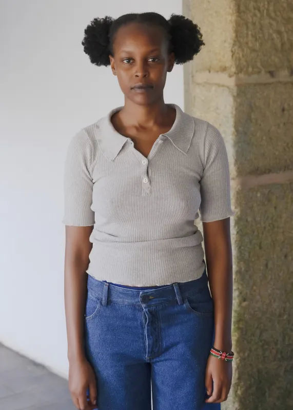 Baserange Dual Polo (Grey Melange) sold by Penny Sage