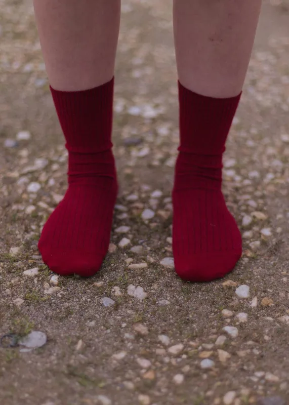 Baserange Overankle Socks (Pair Red) sold by Penny Sage