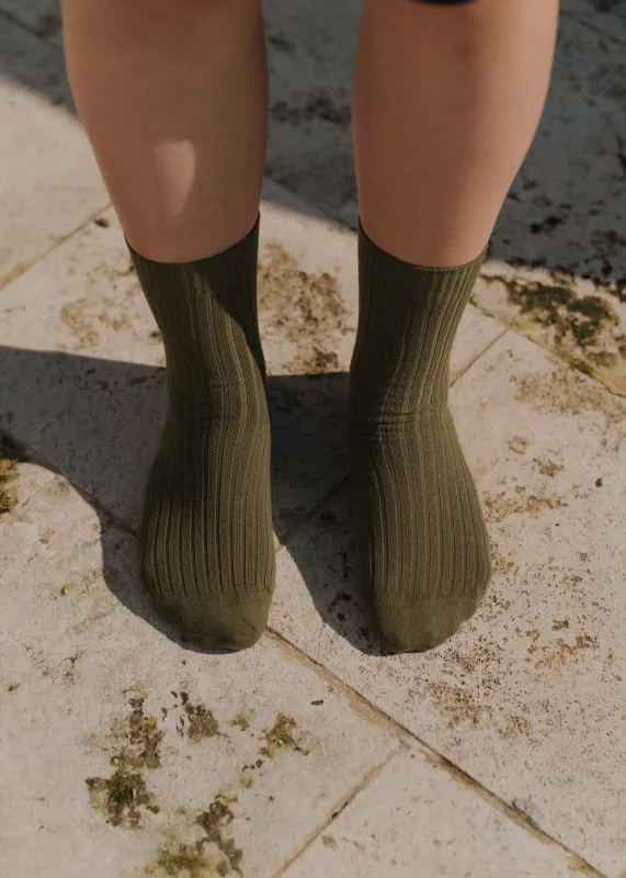 Baserange Overankle Socks (Khaki) sold by Penny Sage