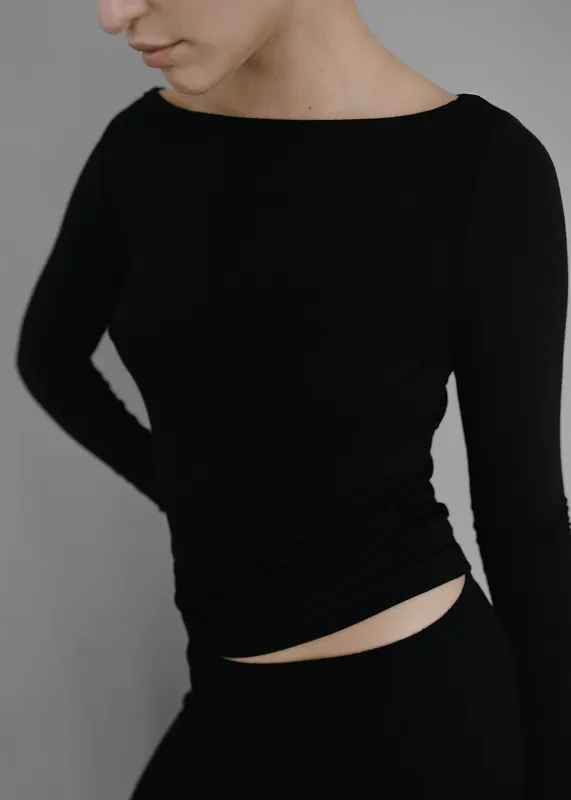 Kye Intimates Recline Bateau Long Sleeve (Black) sold by Penny Sage