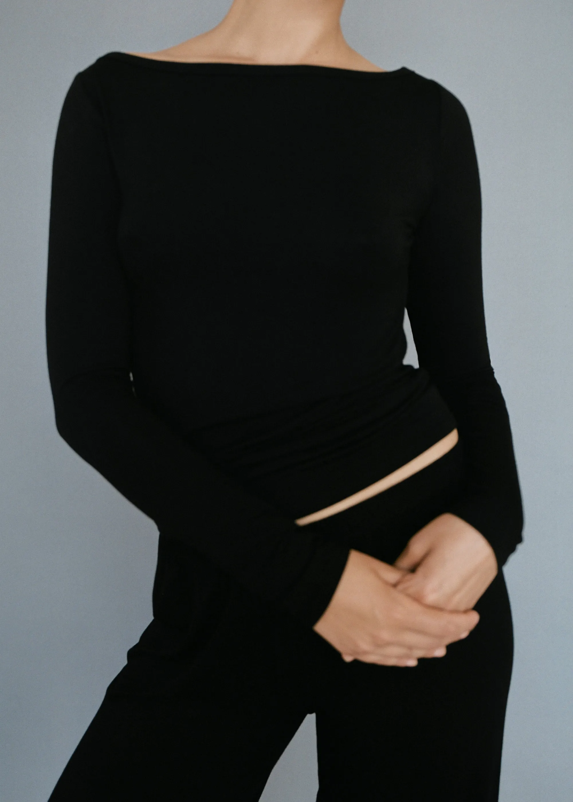 Kye Intimates Recline Bateau Long Sleeve (Black) sold by Penny Sage product image thumbnail 2