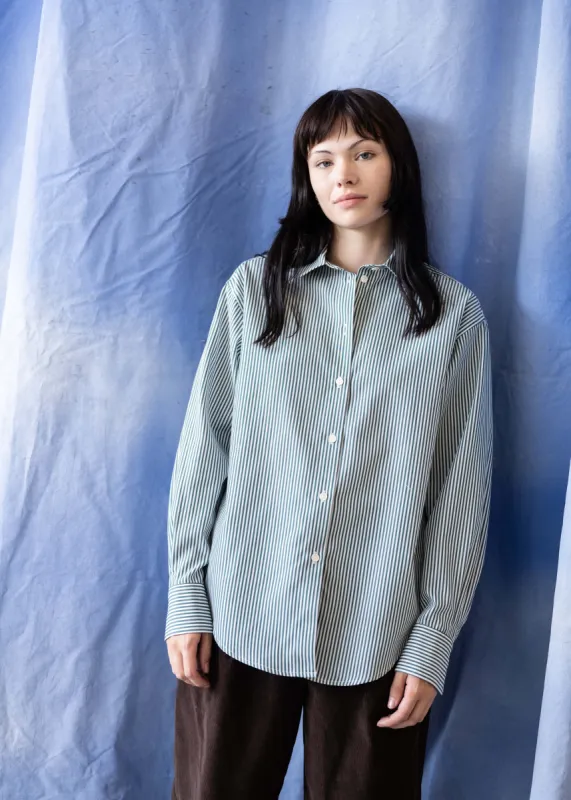Maryse Shirt (Green Stripe) sold by Penny Sage