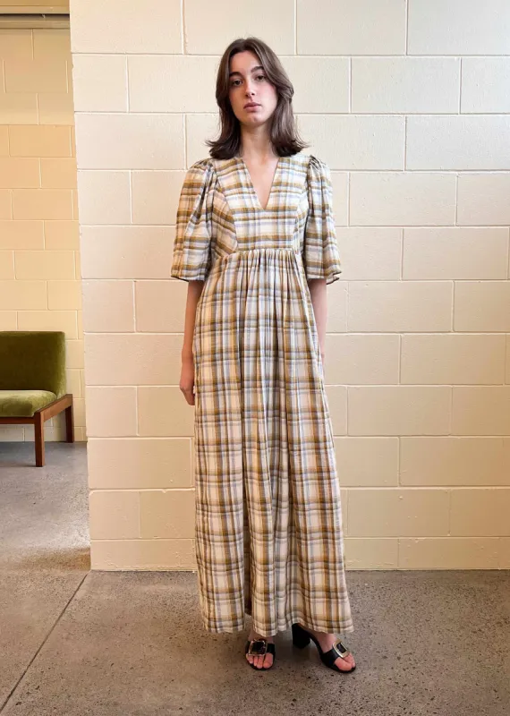 Mazzy Dress Sandy Tartan (Sample) sold by Penny Sage