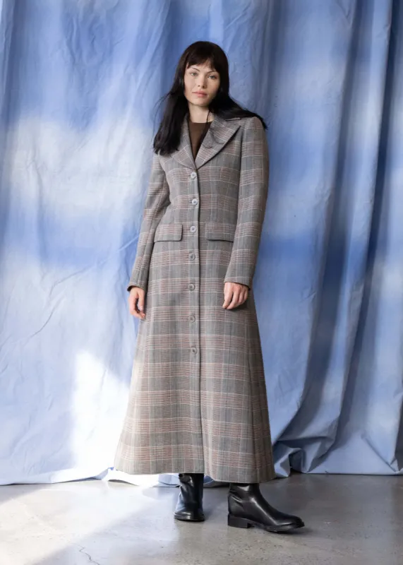 Ferrante Coat (Charcoal Brick Tartan) sold by Penny Sage