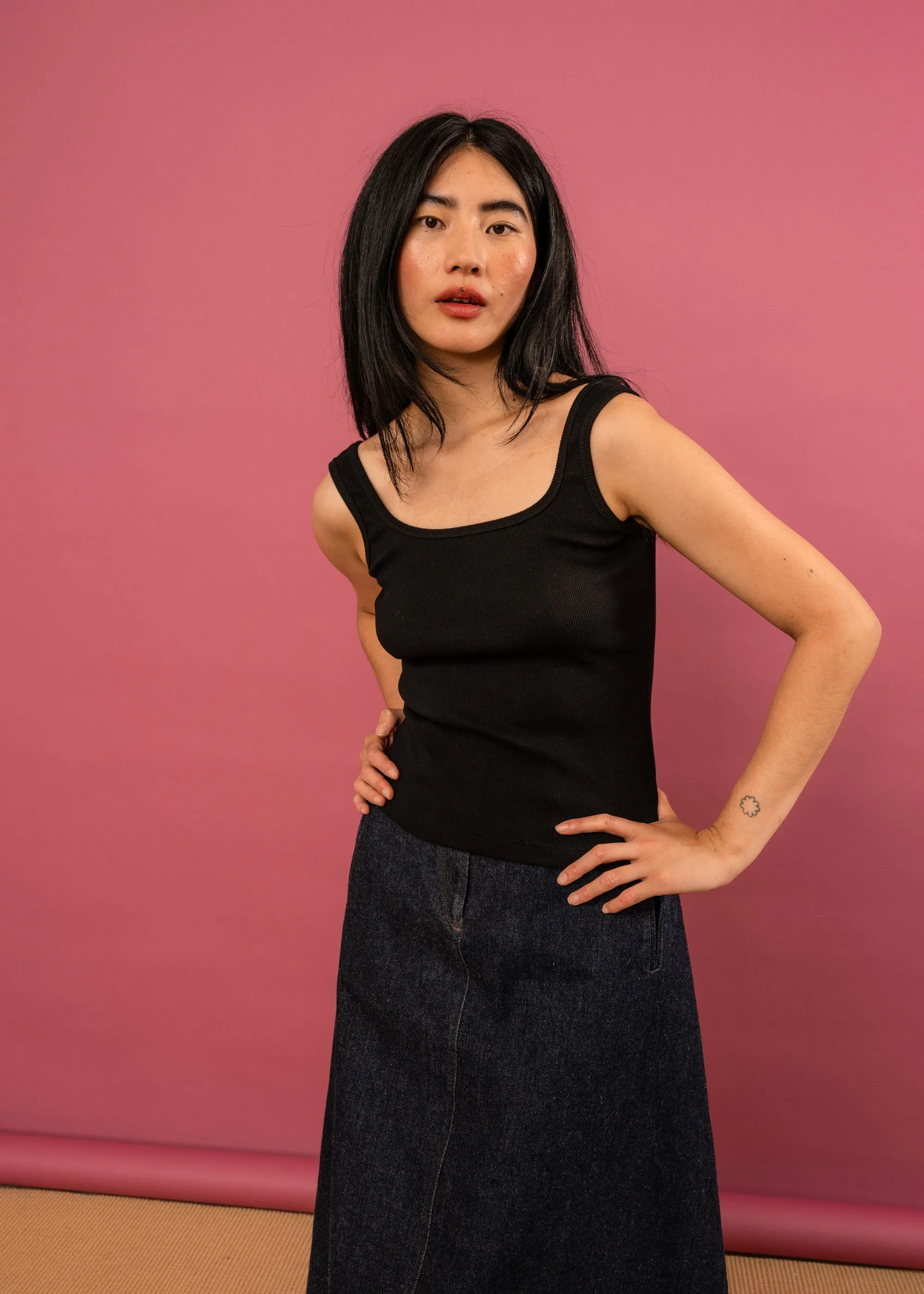 Leta Singlet (Black) sold by Penny Sage