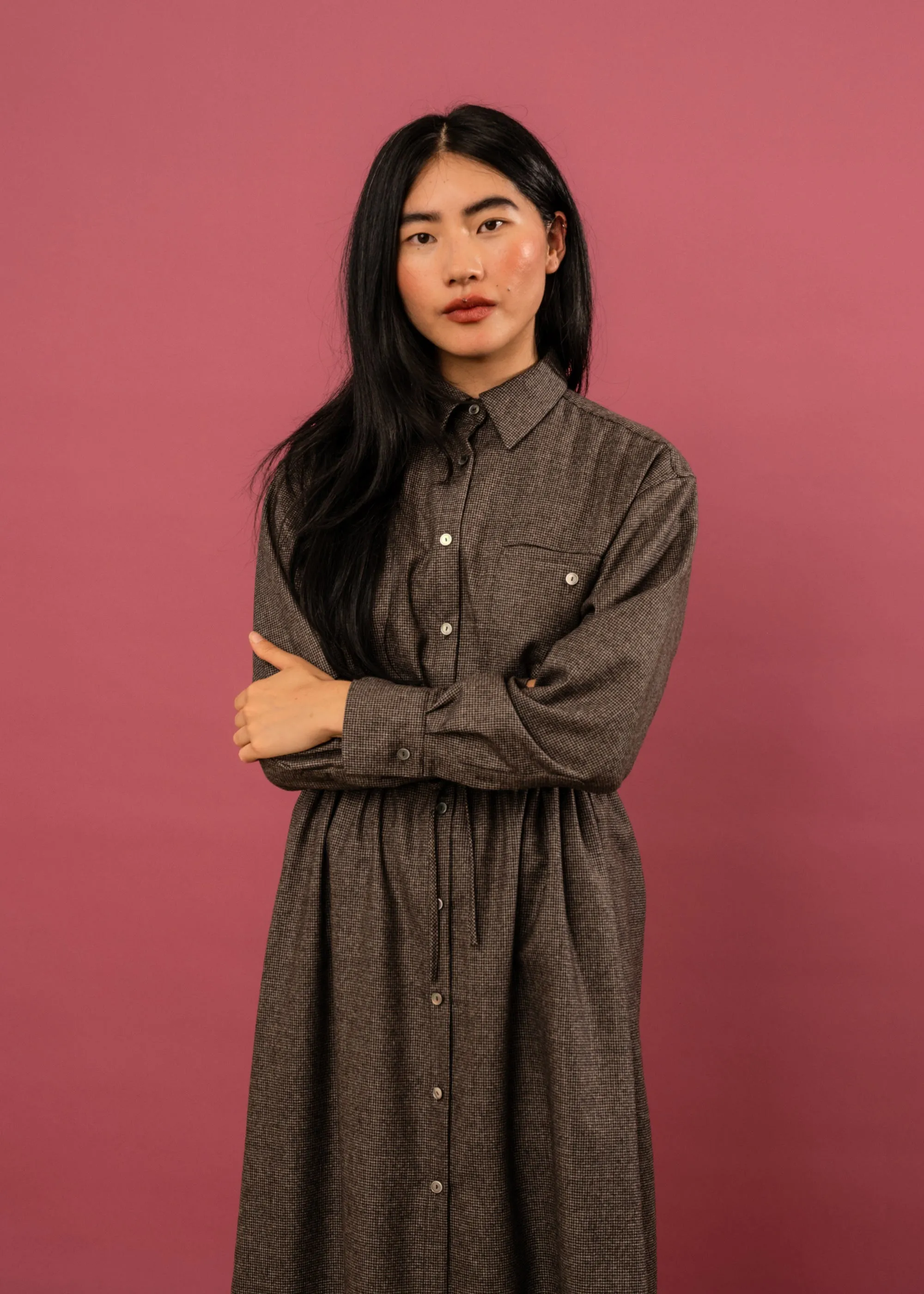 Rae Shirt Dress (Puppytooth) sold by Penny Sage