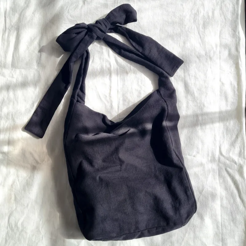 Linen Bow Tote sold by Velvet Heartbeat