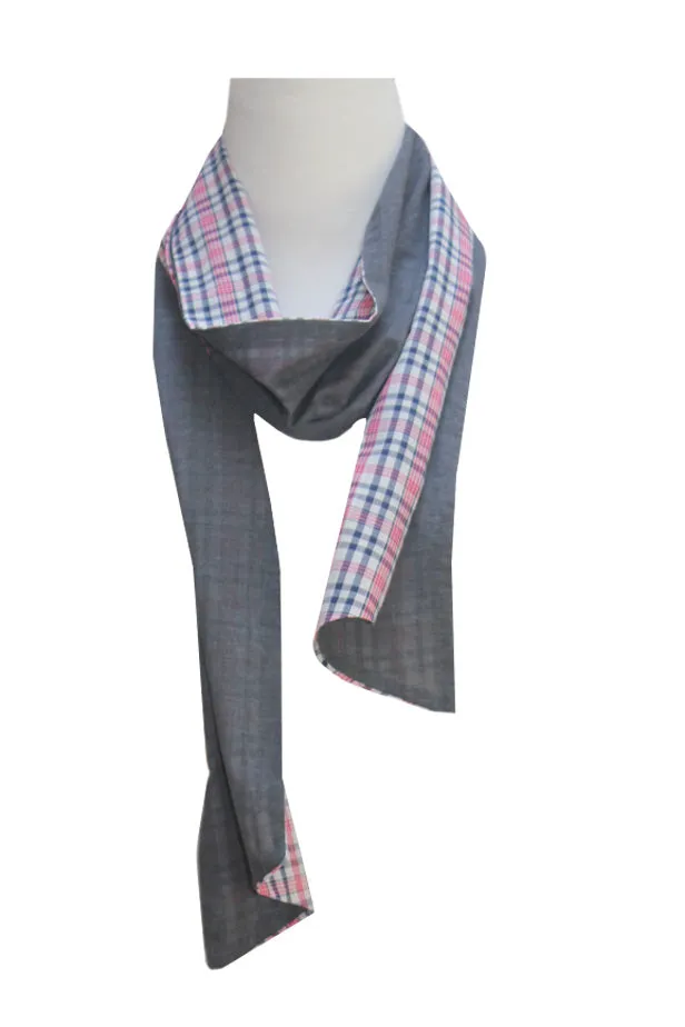Scarf | Grey & Red Check | 100% Cotton sold by Citizen Women product image thumbnail 3