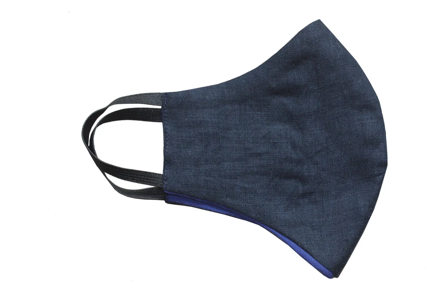 XtraComfort | Face Mask | Triple Layer | Navy & Royal Blue | Linen & Cotton | Reusable, washable and reversible! sold by Citizen Women product image thumbnail 3