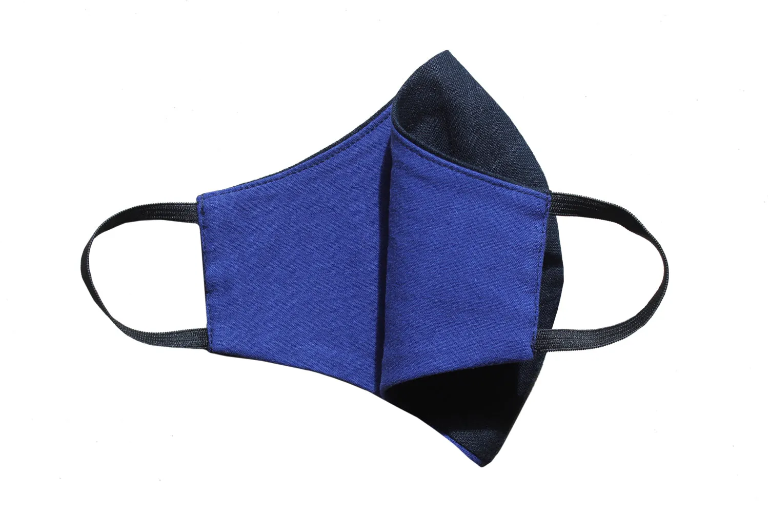 XtraComfort | Face Mask | Triple Layer | Navy & Royal Blue | Linen & Cotton | Reusable, washable and reversible! sold by Citizen Women product image thumbnail 4