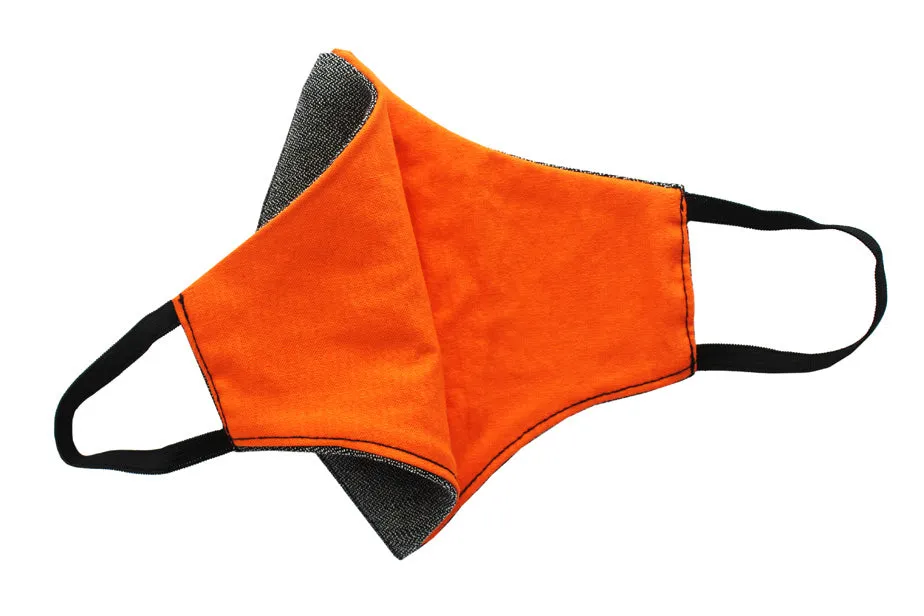 XtraComfort | Face Mask | Triple Layer | Reusable, washable, reversible | Black & Orange sold by Citizen Women