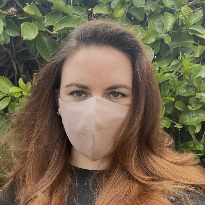 XtraComfort | Face Mask | Triple Layer | Rose & Dusky Blue | Linen & Cotton | Reusable, washable and reversible! sold by Citizen Women