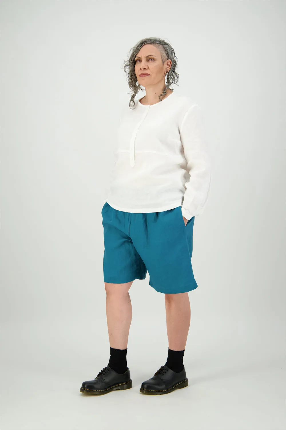 Capital Placket Shirt | White | Linen sold by Citizen Women product image thumbnail 4