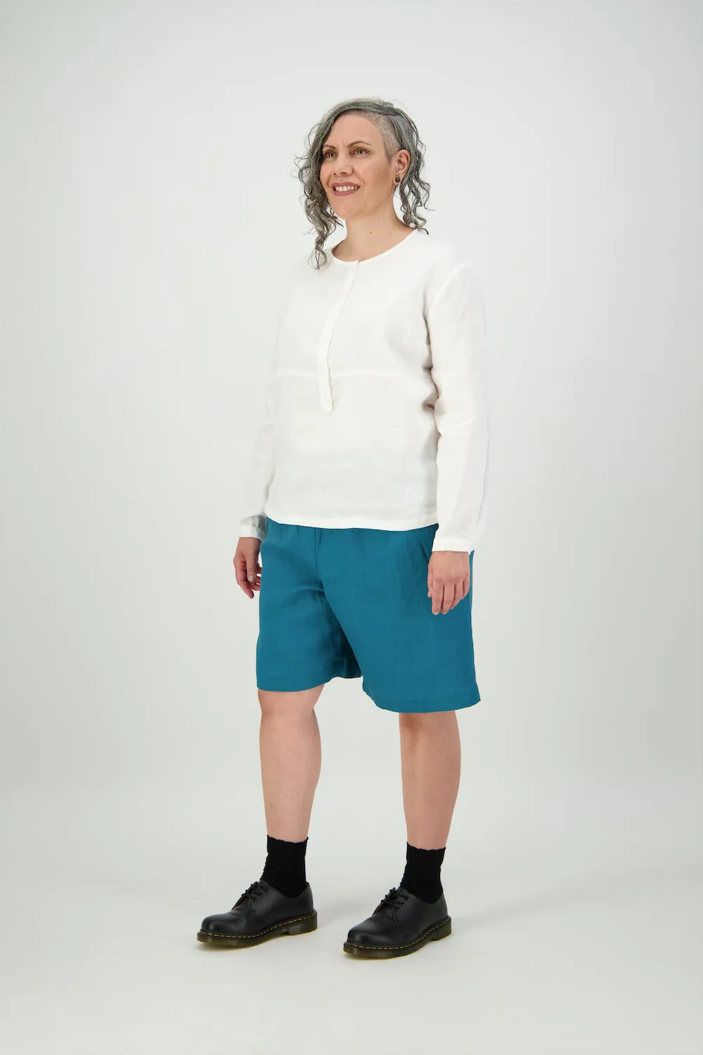 Capital Placket Shirt | White | Linen sold by Citizen Women product image thumbnail 3