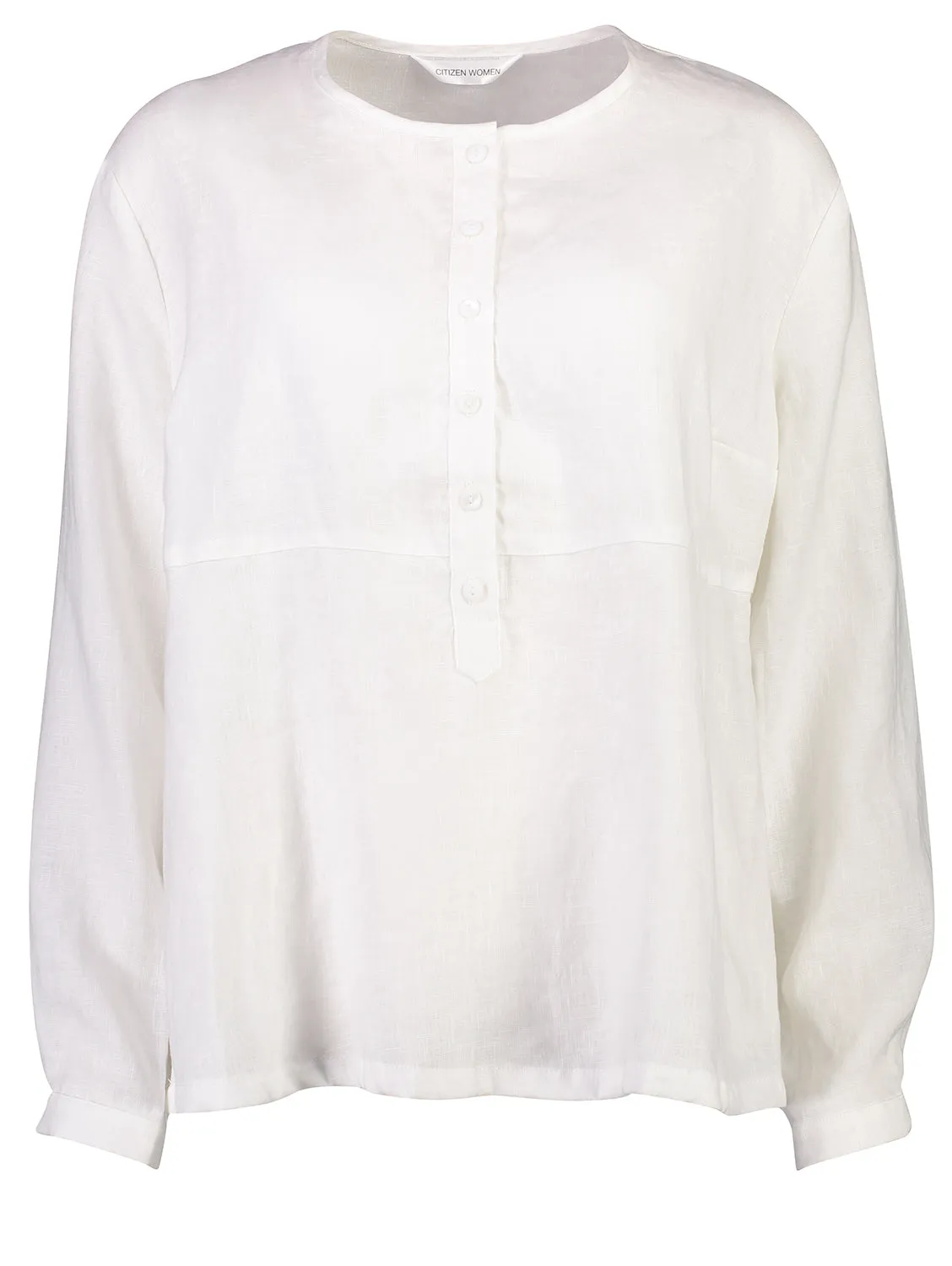 Capital Placket Shirt | White | Linen sold by Citizen Women product image thumbnail 5