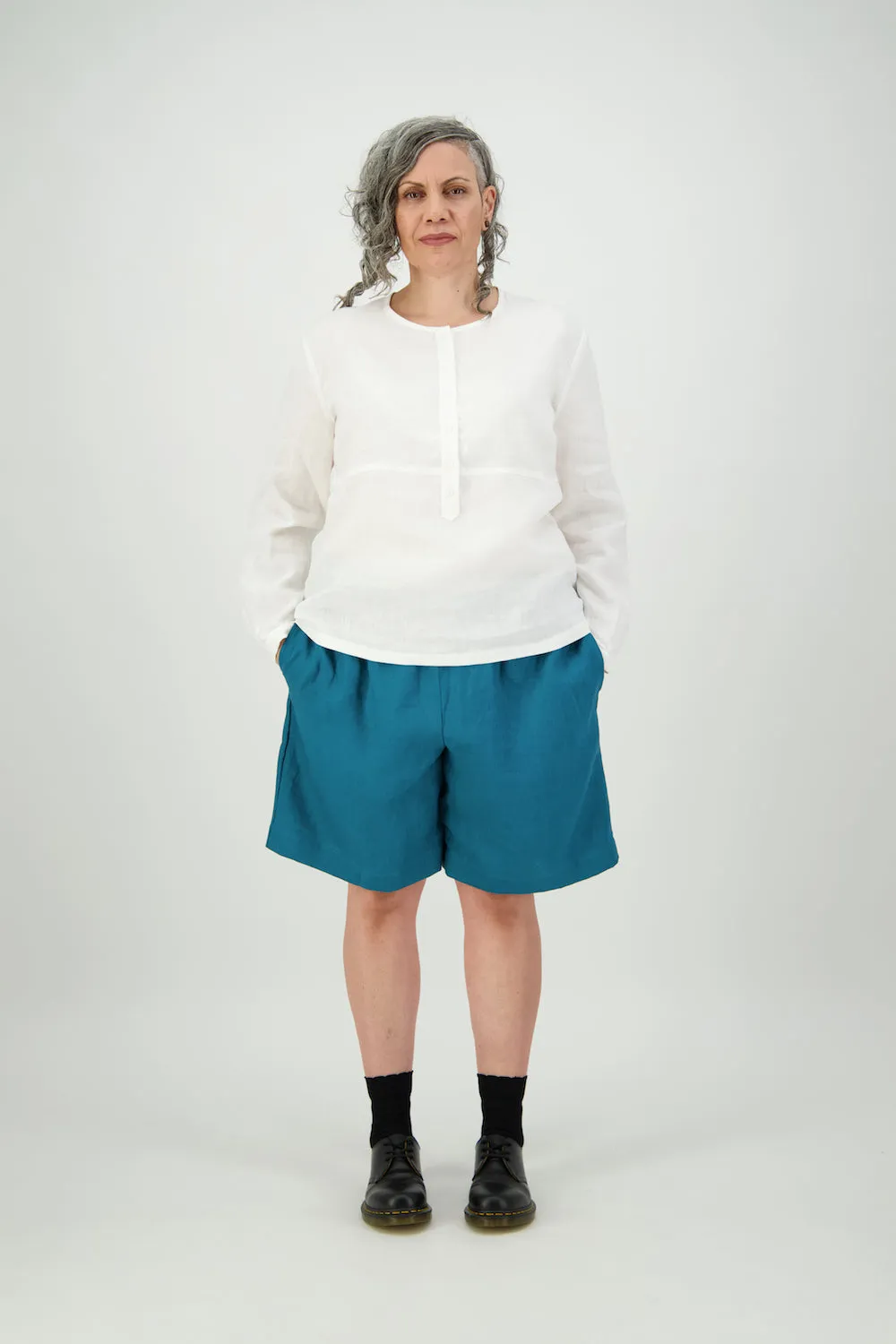 Capital Placket Shirt | White | Linen sold by Citizen Women product image thumbnail 2