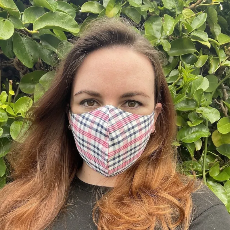 XtraComfort | Face Mask | Triple Layer | Taupe & Check | Reusable & Reversible sold by Citizen Women