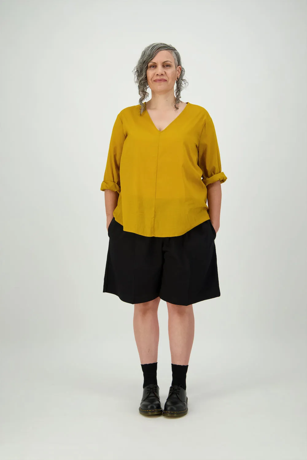 Category V-Neck Top | Mustard | Cotton sold by Citizen Women product image thumbnail 5