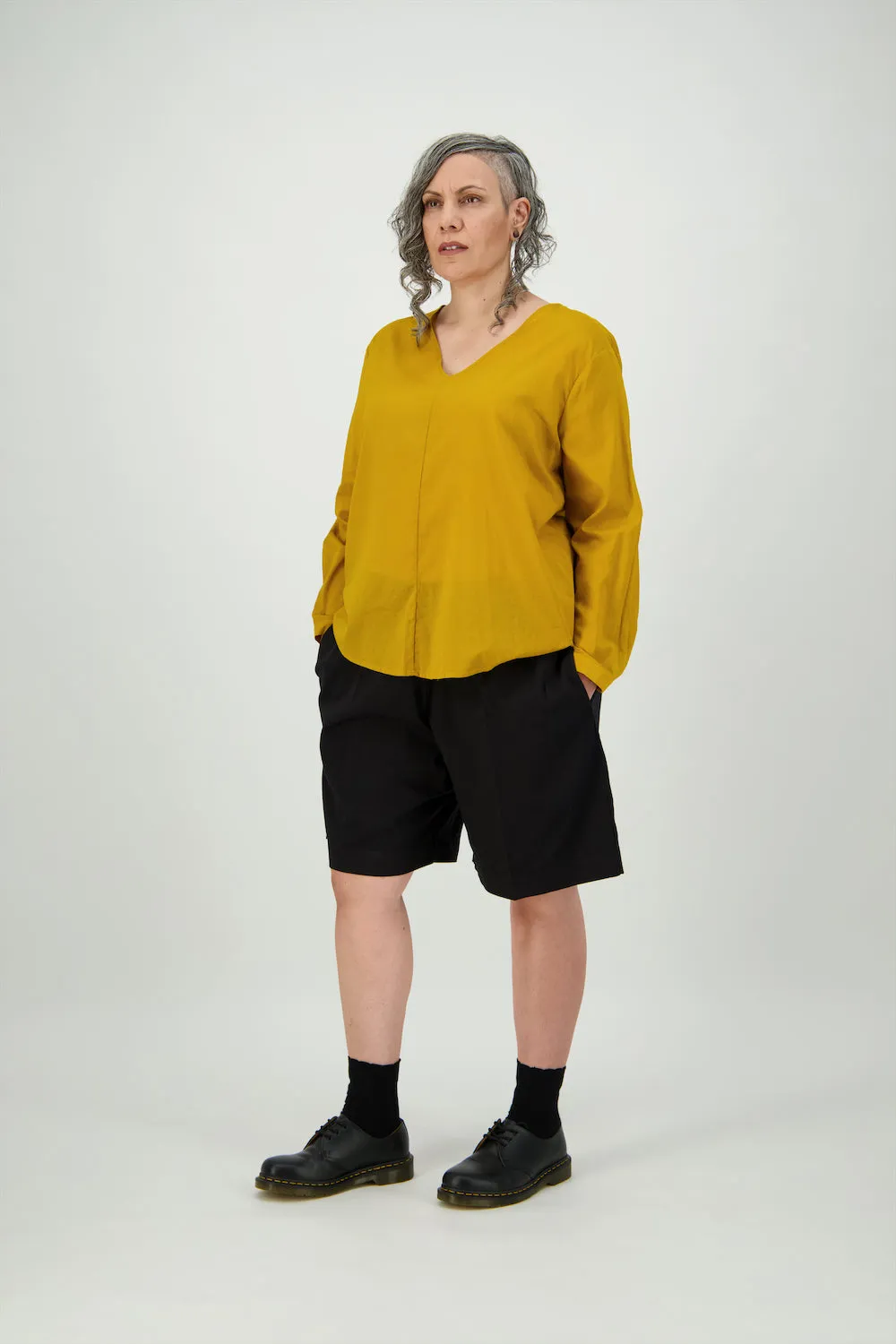 Category V-Neck Top | Mustard | Cotton sold by Citizen Women product image thumbnail 2