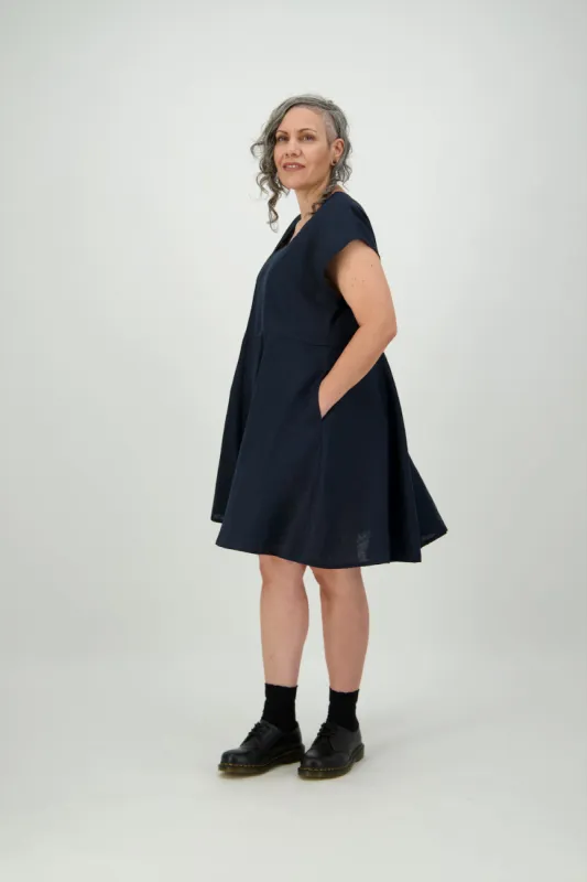 Art Dress | Linen | Navy sold by Citizen Women