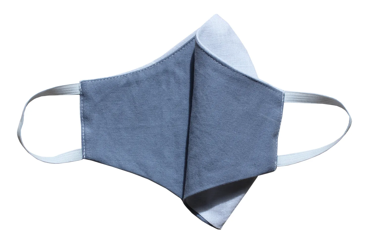 XtraComfort | Face Mask | Triple Layer | White & Dusky Blue| Linen & Cotton | Reusable, washable and reversible! sold by Citizen Women product image thumbnail 3